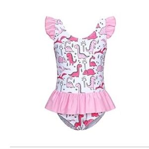 Pink Dinosaur Kids Swimsuit